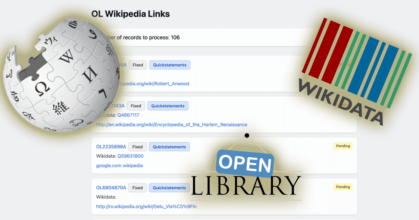 Cleaning Up Legacy Data: From Wikipedia Links to Wikidata IDs in Open Library